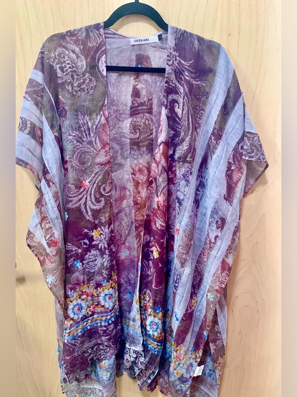 Origami by Vivian Floral Sheer Kimono Duster